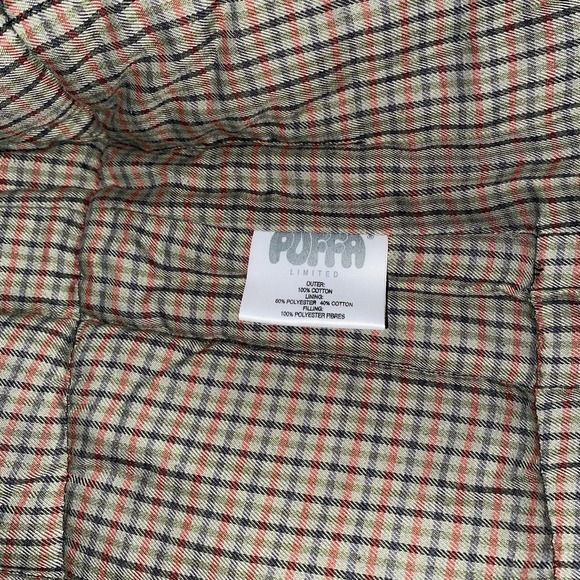 Vintage Puffa Black Quilted‎ Puffer Vest Men's Small Outdoor Wear Plaid Lined - Picture 10 of 16